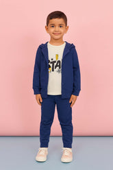 3 Pcs Blue Star Hoodie Set