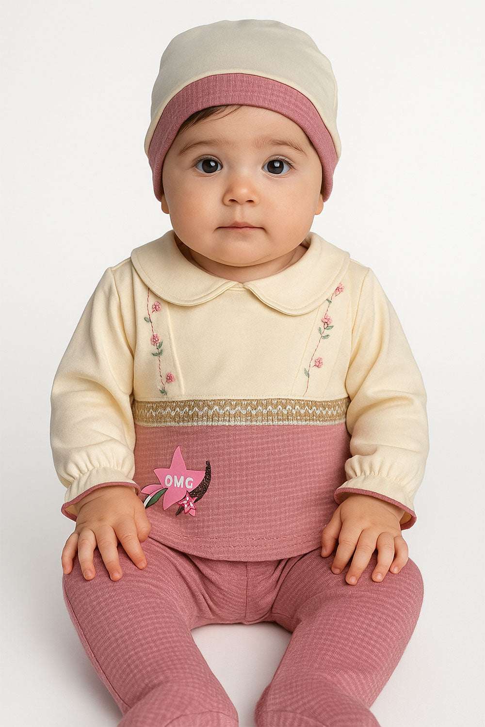 3 Pcs Floral Charm Baby Set