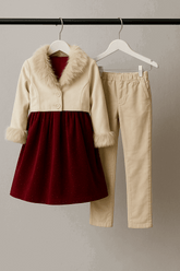 Velvet 2 Pcs Charming Girl Frock KDS 061