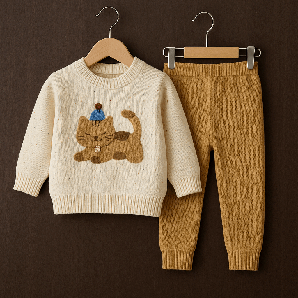Girls Woolen Sweater & Pajama Set KDC 017