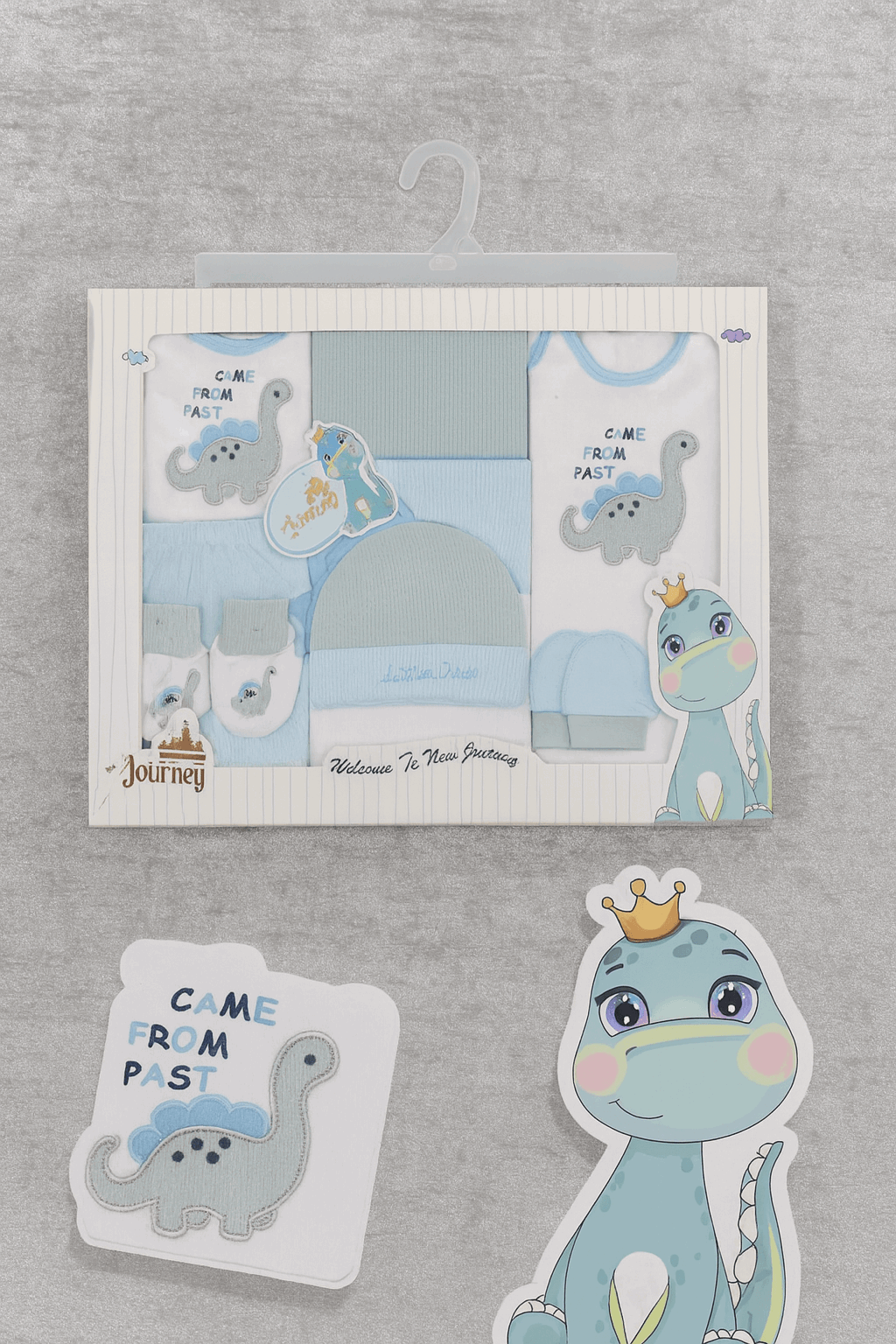 Winter Born Baby Dino Cloth Journey Gift Set 10 Pcs