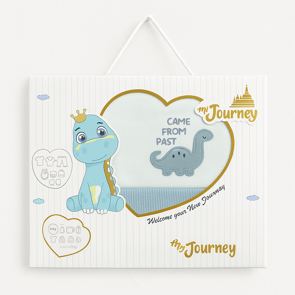 Winter Born Baby Dino Cloth Journey Gift Set 10 Pcs