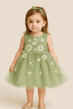 Girl Embroidered Frock Green KDS 36