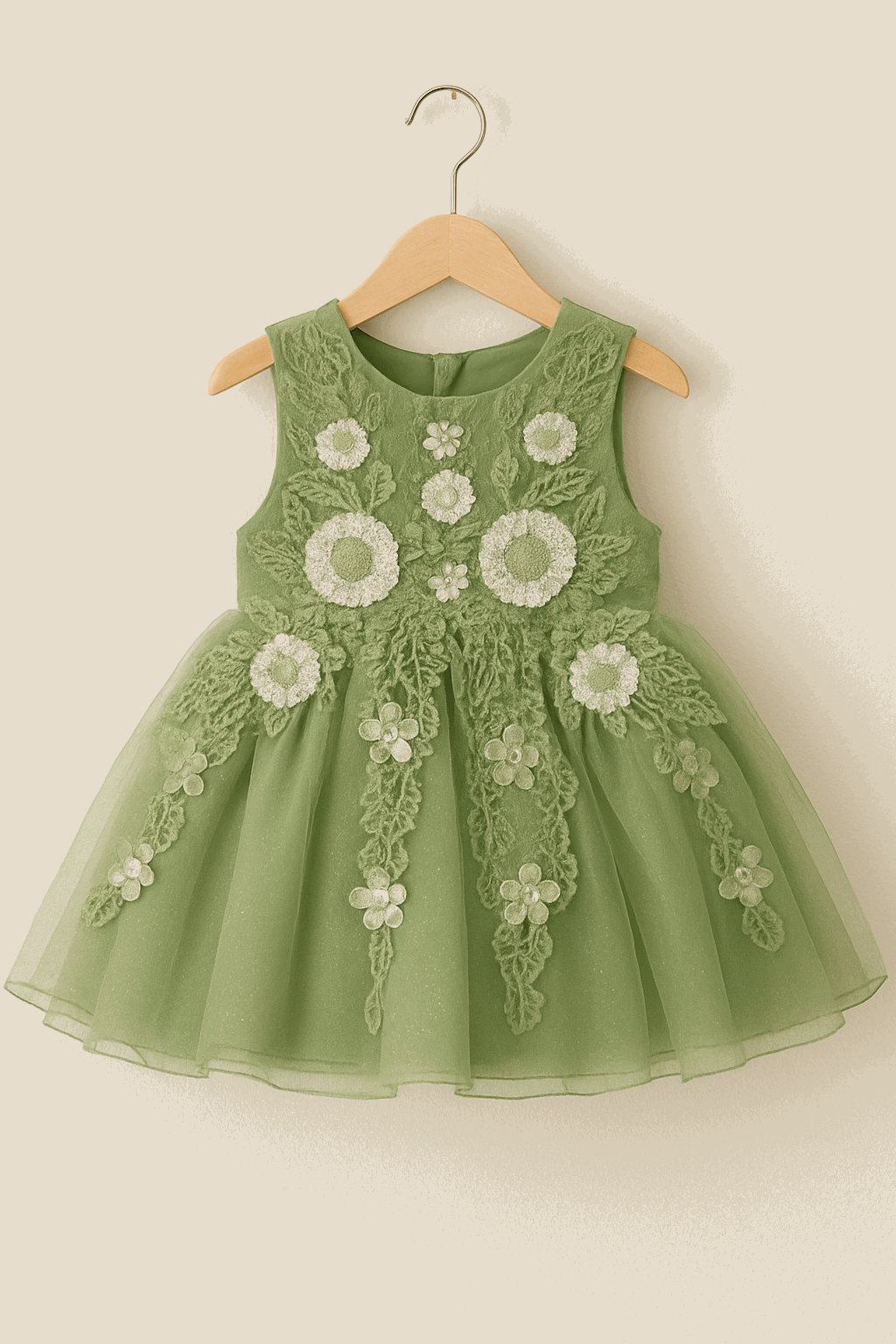 Girl Embroidered Frock Green KDS 36