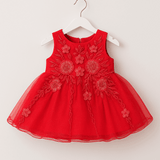 Girl Embroidered Frock Red KDS 37