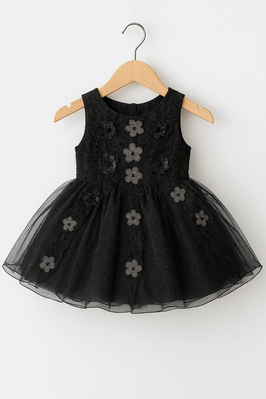 Girl Embroidered Frock Black KDS 39