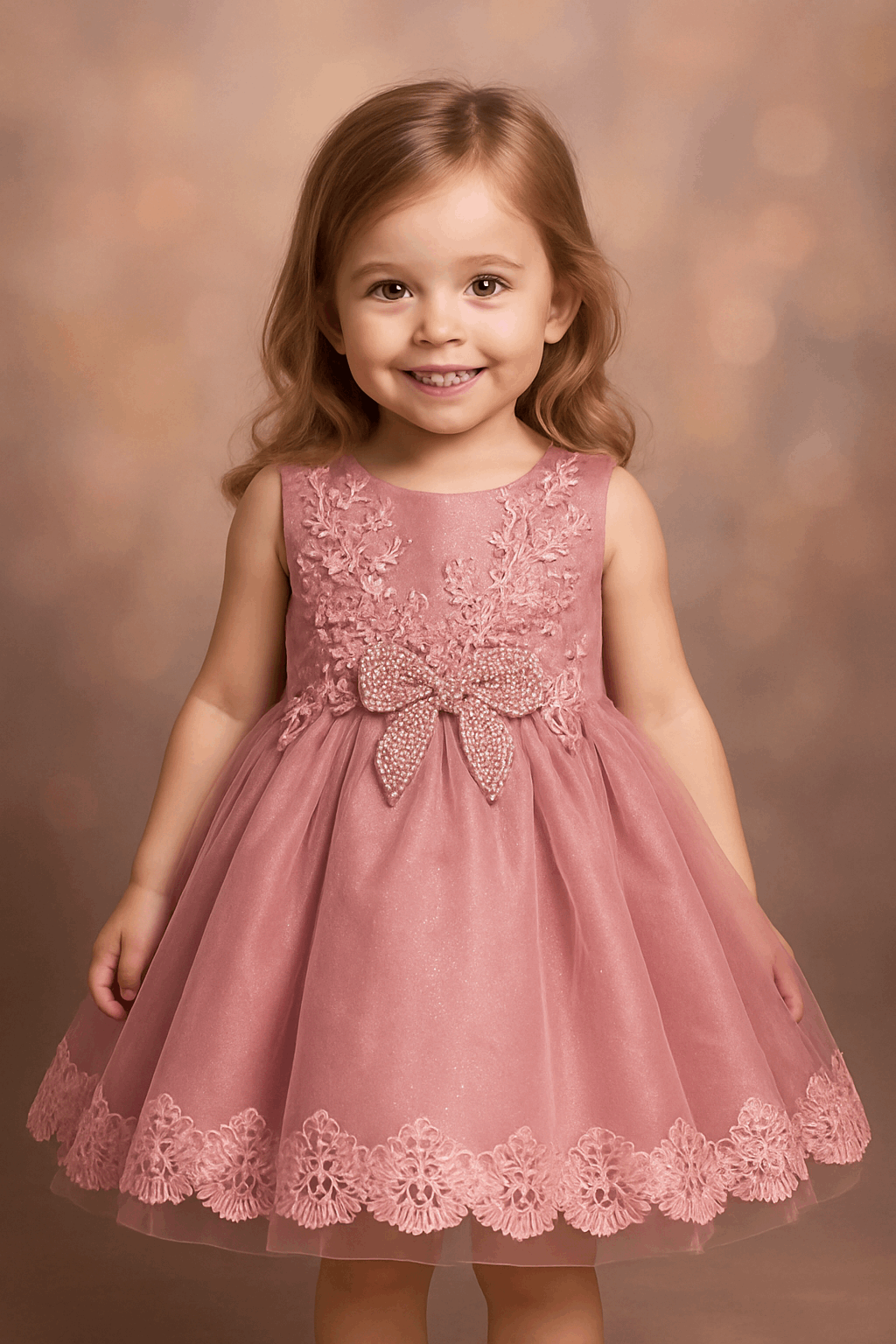 Girl Embroidered Pink Frock KDS 41