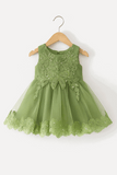 Girl Embroidered Green Frock KDS 43