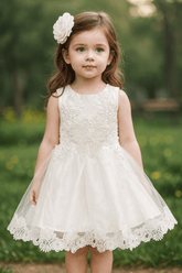 Girl Embroidered White Frock KDS 45