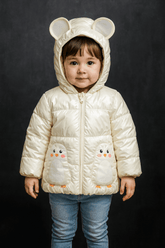 Girl Quilted Jacket White KDC 014