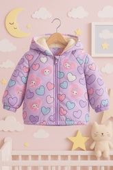 Girl Quilted Fur Jacket KDC 015