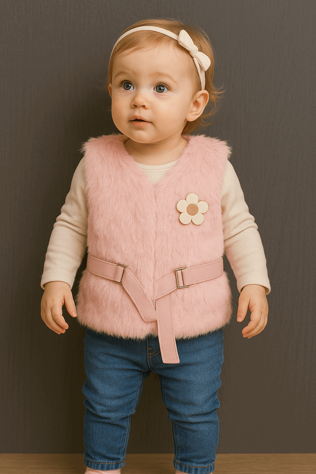 Sleeve Less Fur Jacket KDS 029