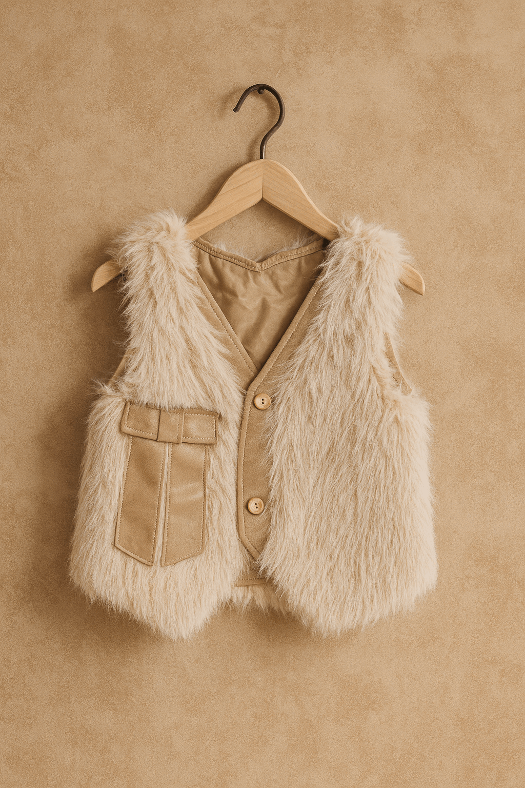 Sleeve Less Fur Jacket KDS 028