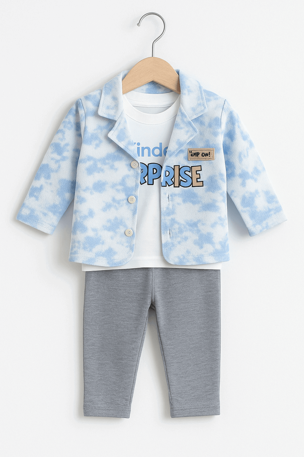Baby 3 Pcs Upper Shirt & Pajama Set KDC 063