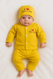 New Born 3 Pcs Shirt Pajama & Cap Set KDC 055