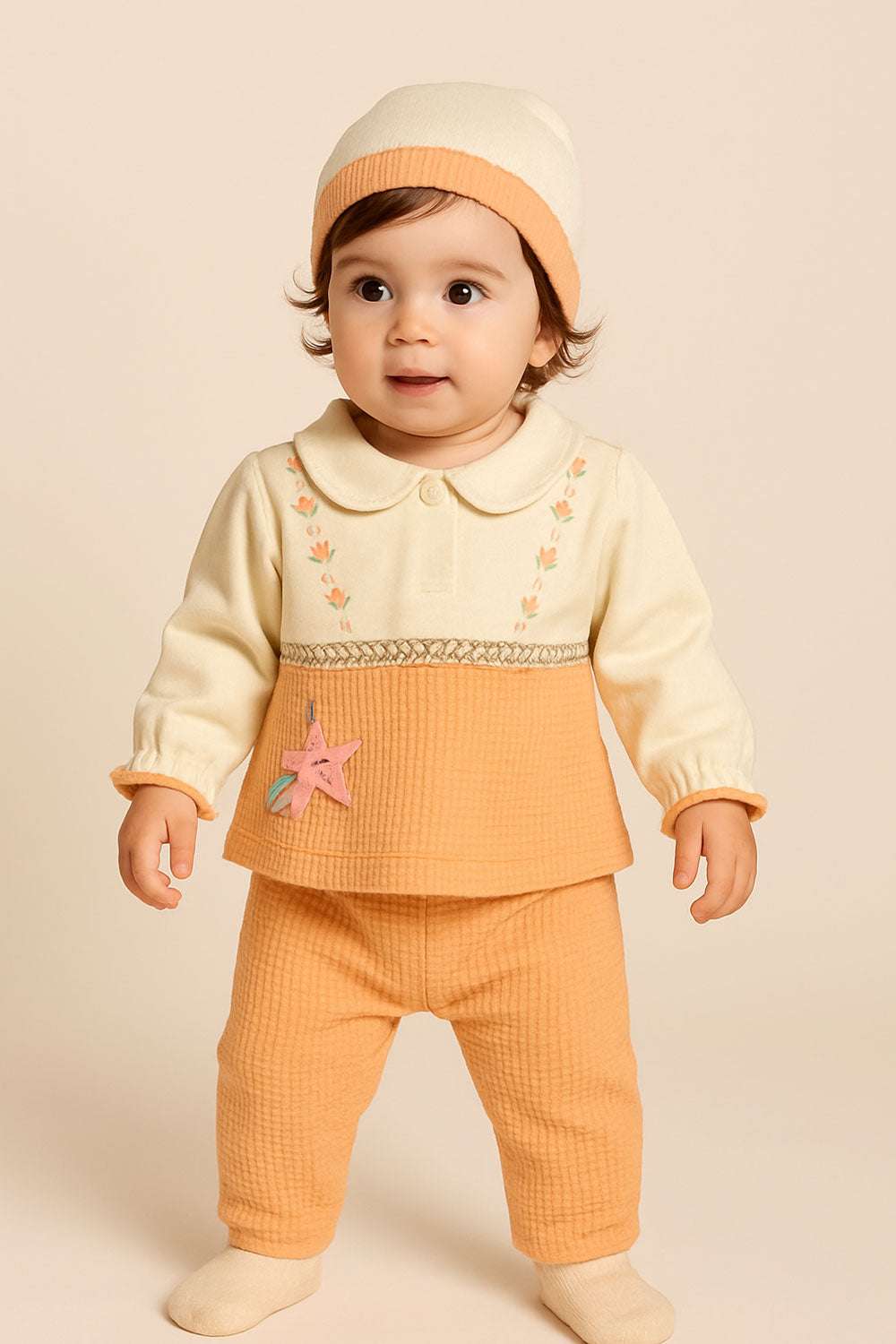 3 Pcs Floral Charm Baby Set