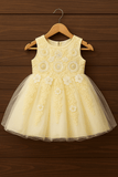 Girl Embroidered Frock Yellow KDS 38