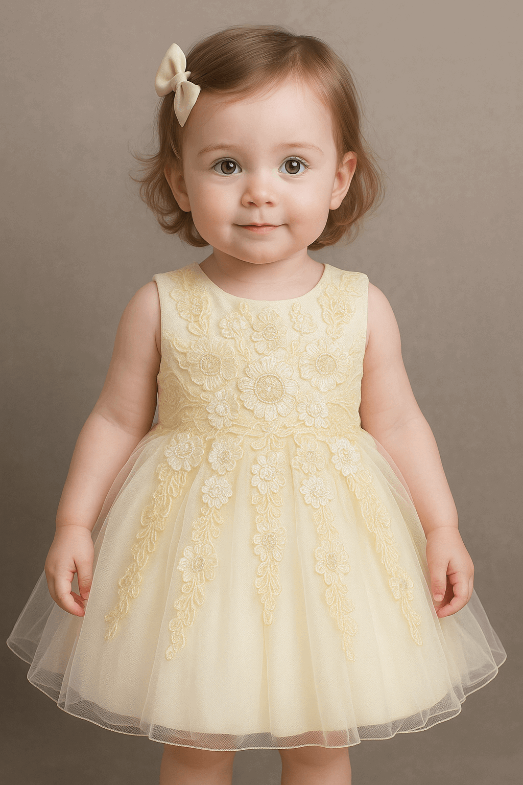 Girl Embroidered Frock Yellow KDS 38