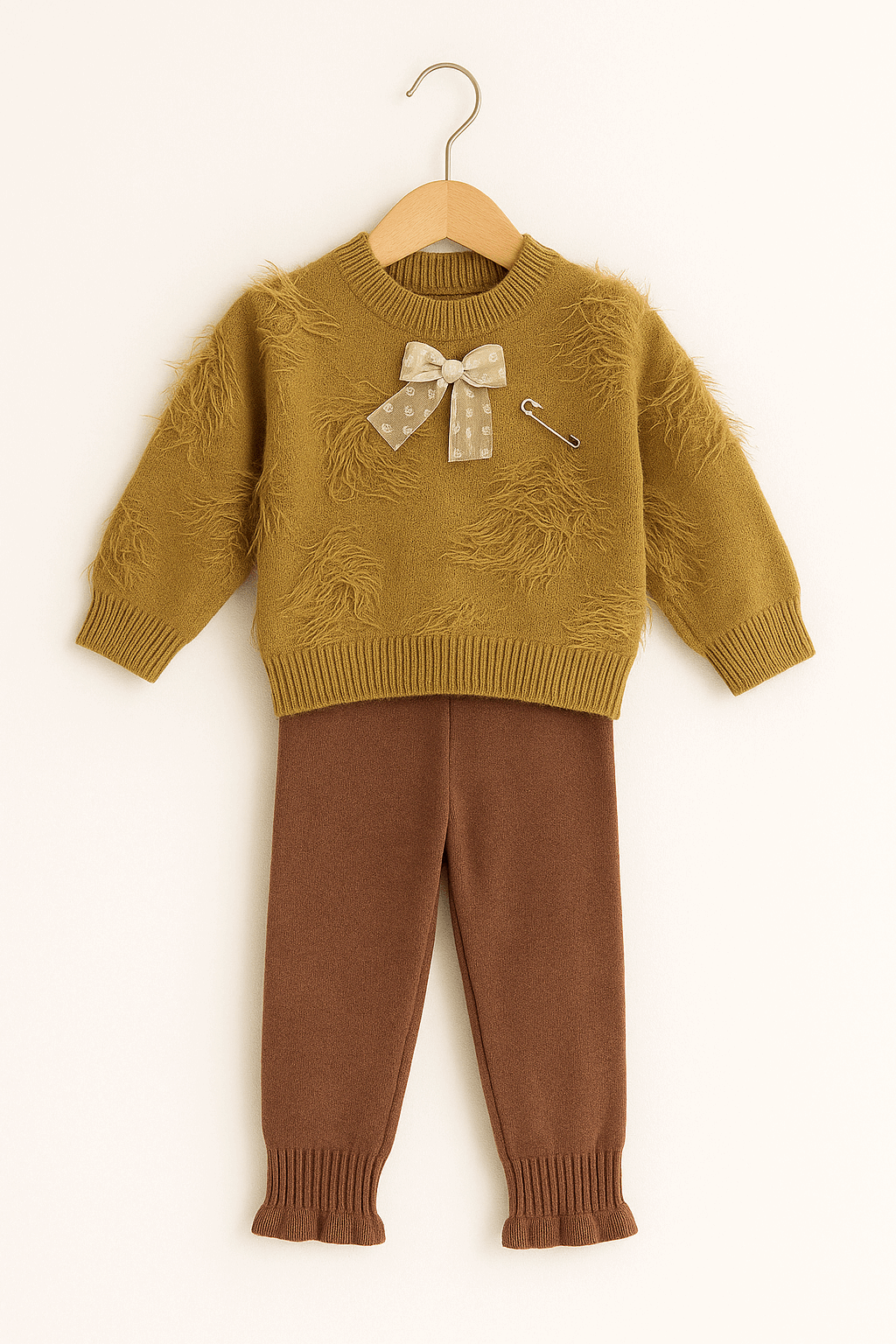 Girls Woolen Shirt & Pajama Set KDC 022
