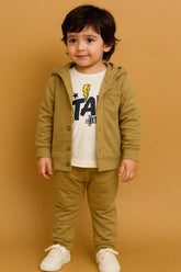 3 Pcs Little Explorer Hoodie Set