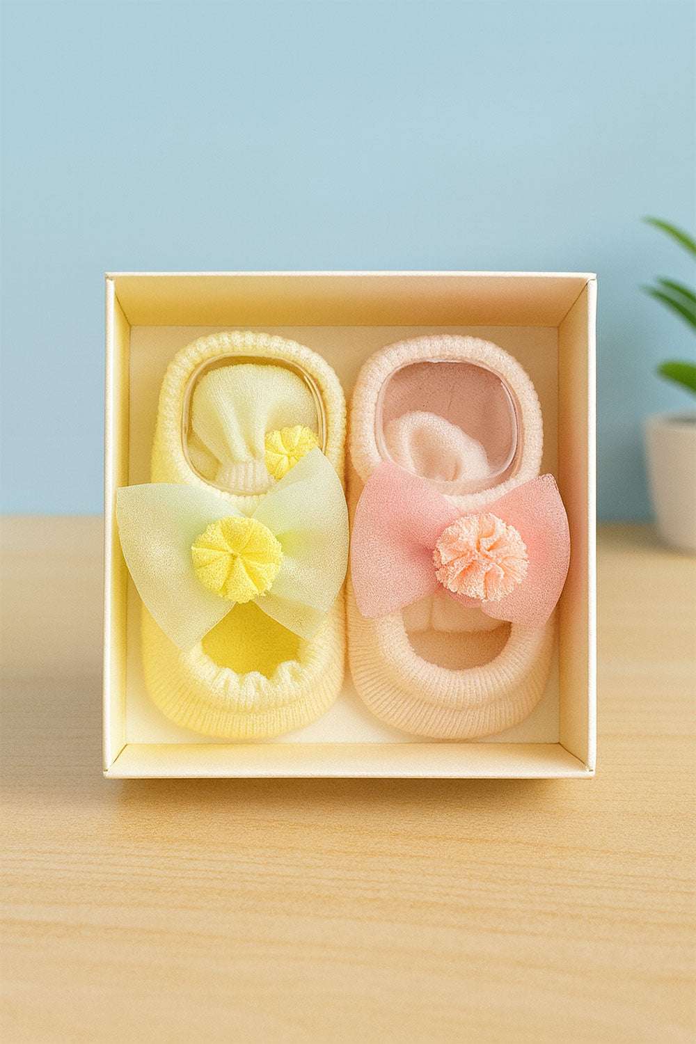 Pastel Baby Socks in Gift Box Pack of 2
