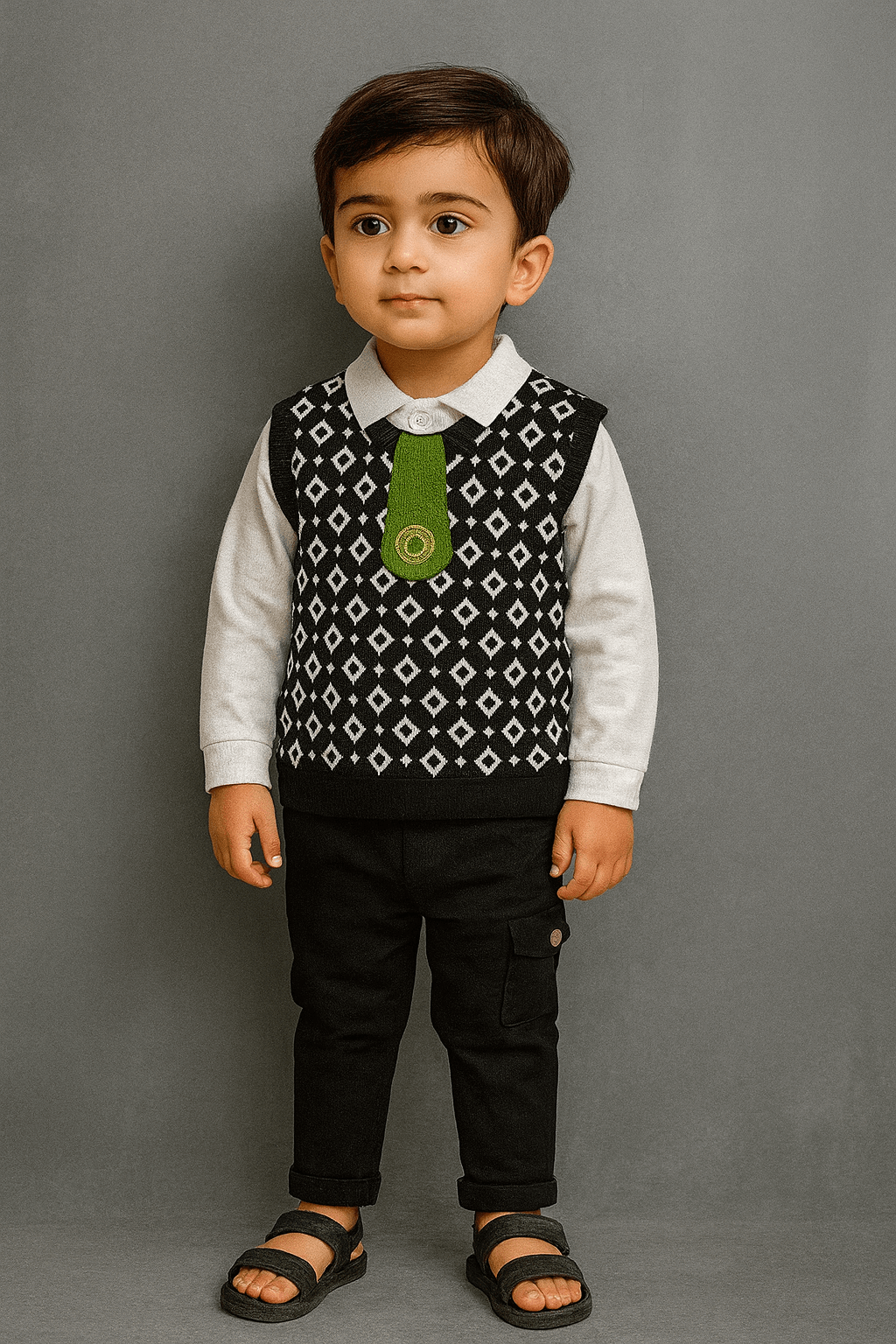 Boy 3 Pcs Sweater & Pajama Shirt Set KDC 053