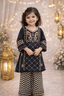 Girl Embroidery Black 2 pcs Set - Kiddiesco