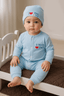 New Born 3 Pcs Shirt Pajama & Cap Set KDC 052 - Kiddiesco