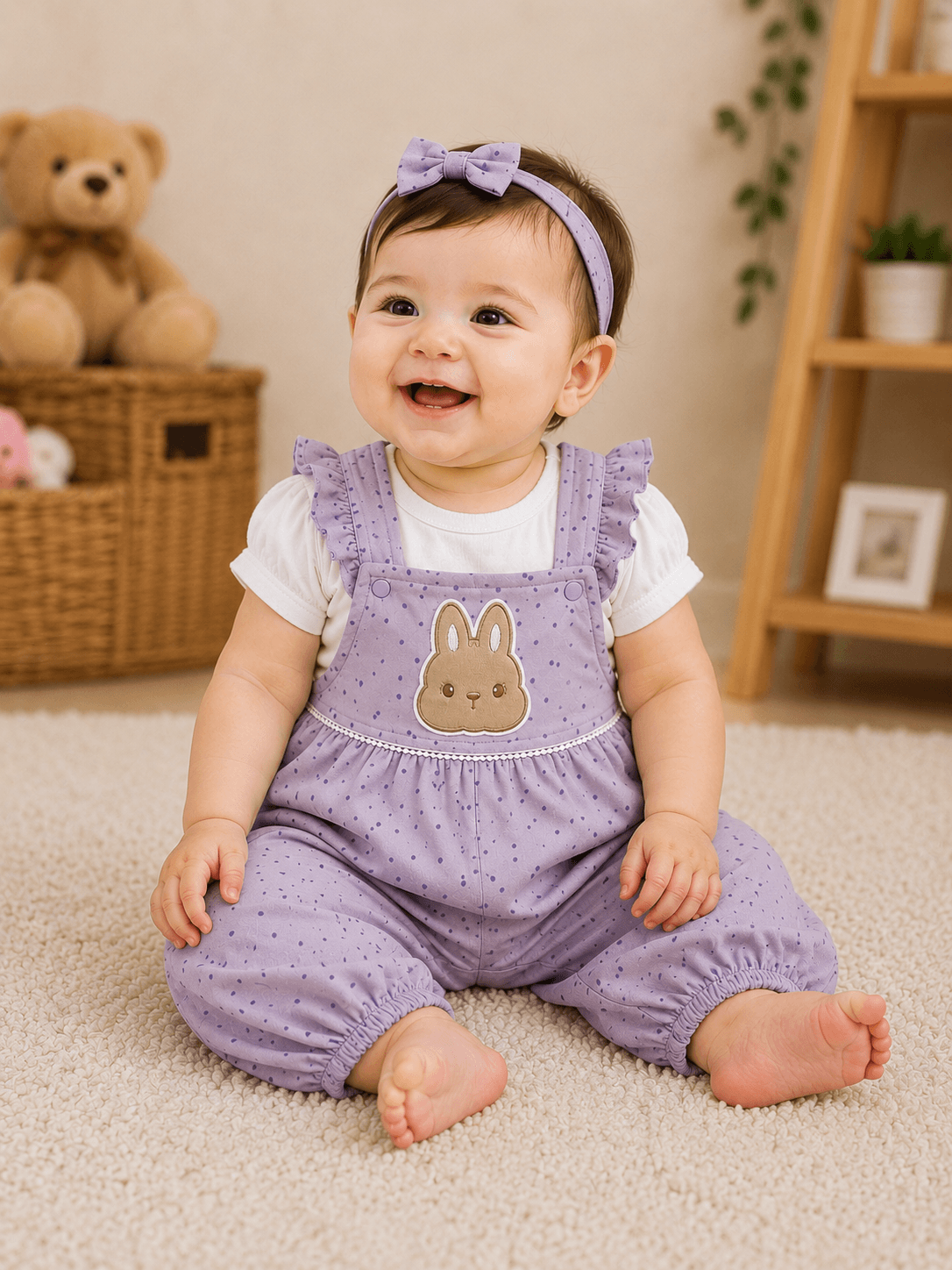 Lavender Rabbit Romper Outfit Secondary image