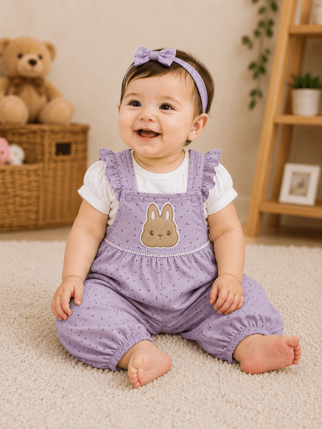 Lavender Rabbit Romper Outfit