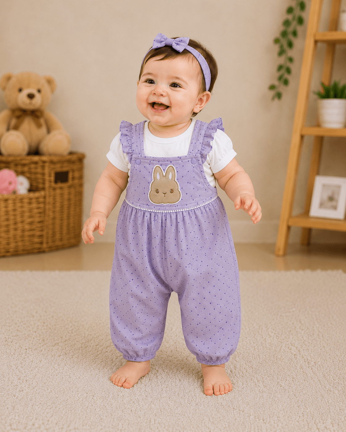 Lavender Rabbit Romper Outfit