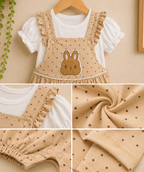 Beige Bunny Princess Romper Outfit