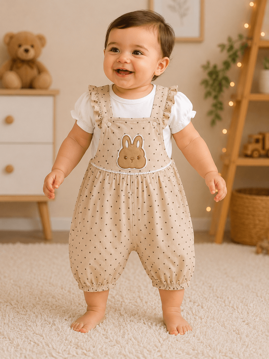 Beige Bunny Princess Romper Outfit Main image