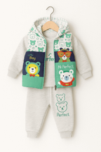 3 Pcs Baby Puffer Jacket Set KDC 078 - Kiddiesco