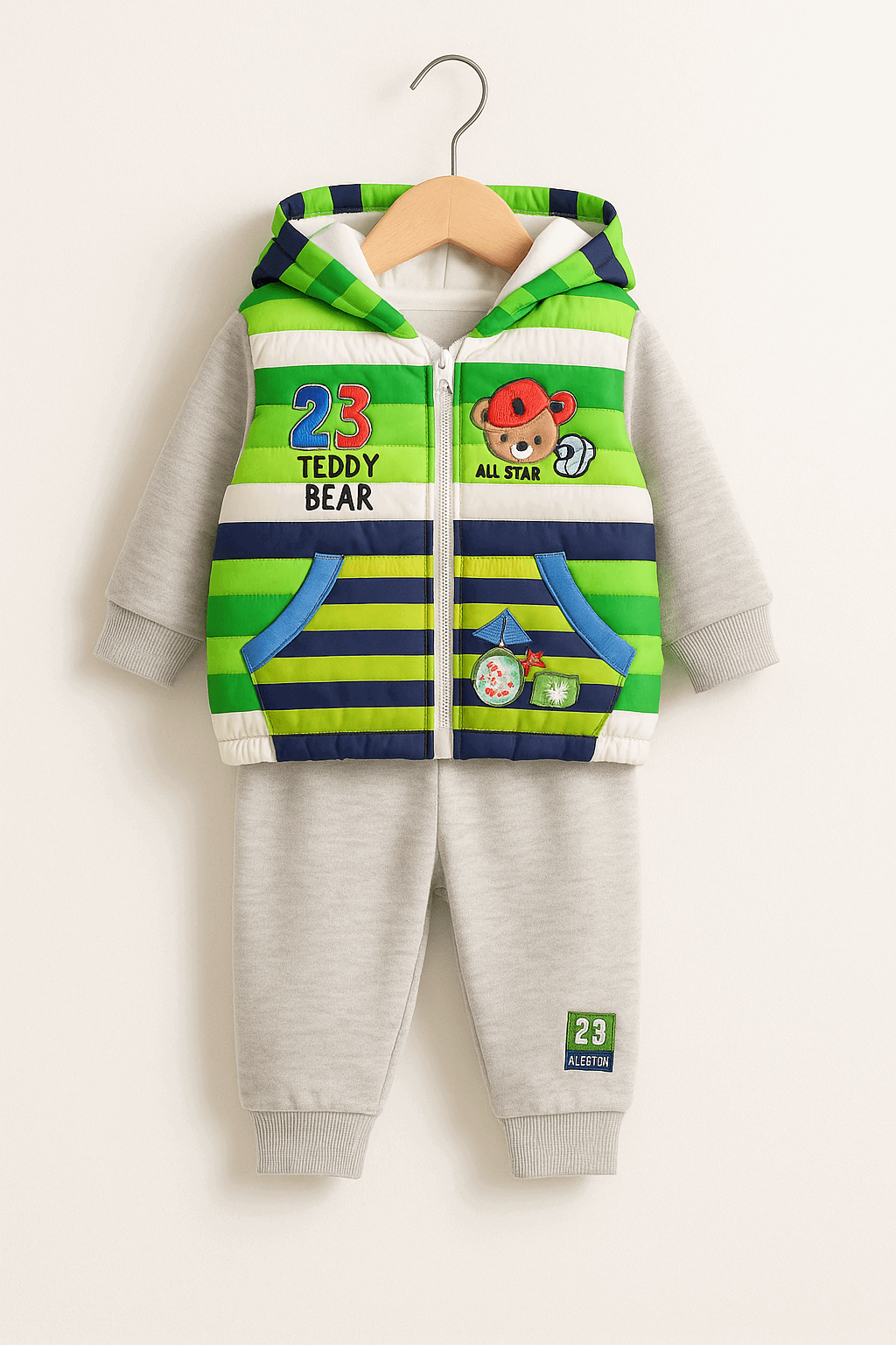 3 Pcs Baby Puffer Jacket Set KDC 079 - Kiddiesco