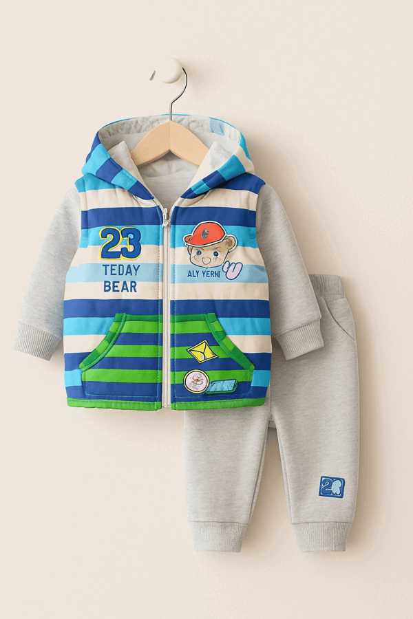 3 Pcs Baby Puffer Jacket Set KDC 079 - Kiddiesco