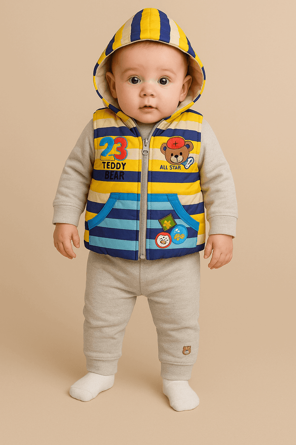 3 Pcs Baby Puffer Jacket Set KDC 079 - Kiddiesco