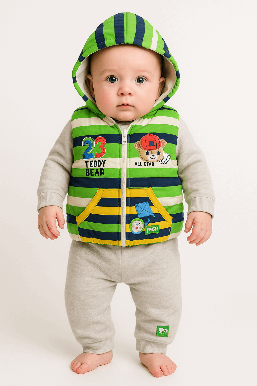 3 Pcs Baby Puffer Jacket Set KDC 079 - Kiddiesco