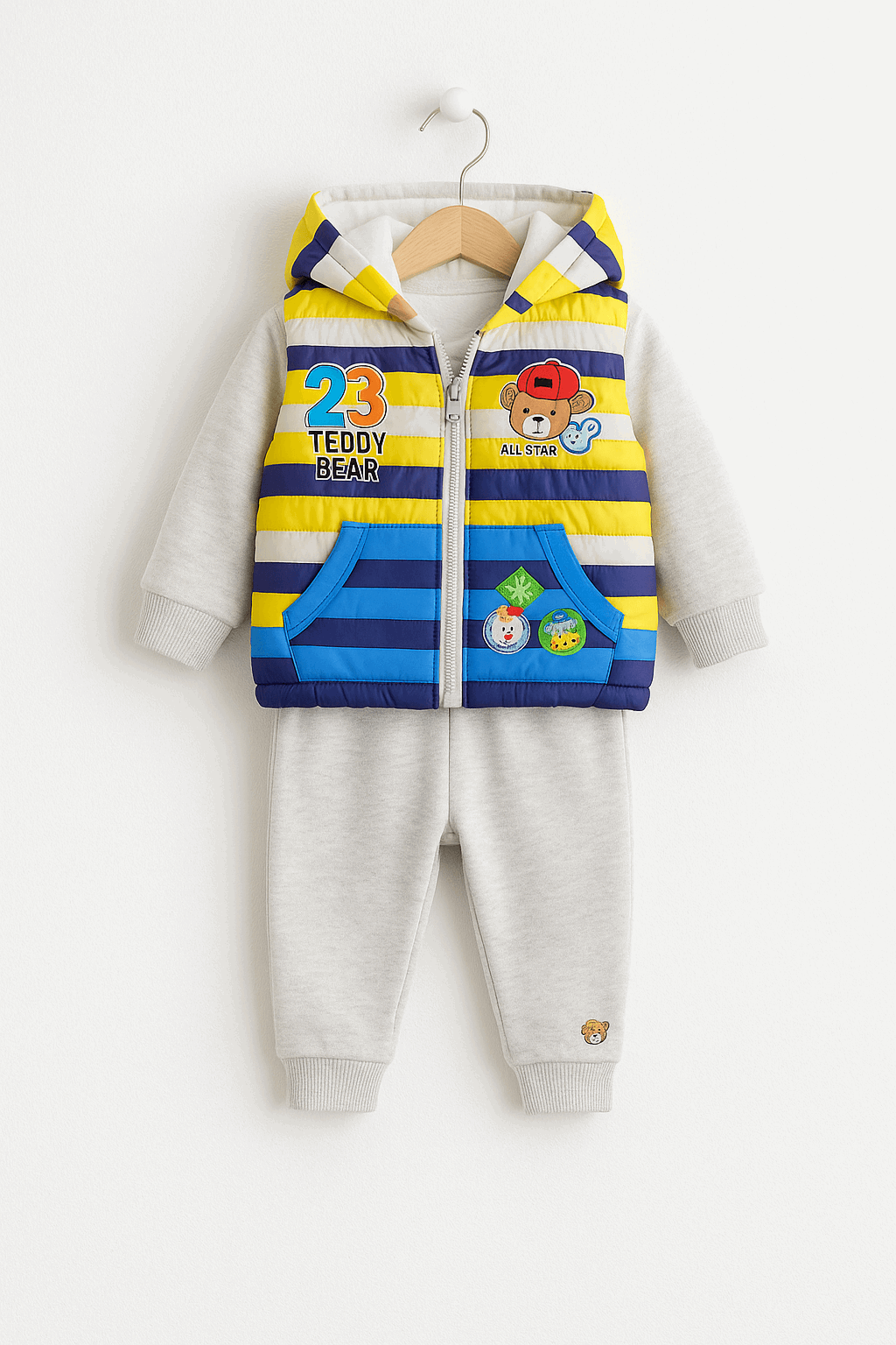 3 Pcs Baby Puffer Jacket Set KDC 079 - Kiddiesco