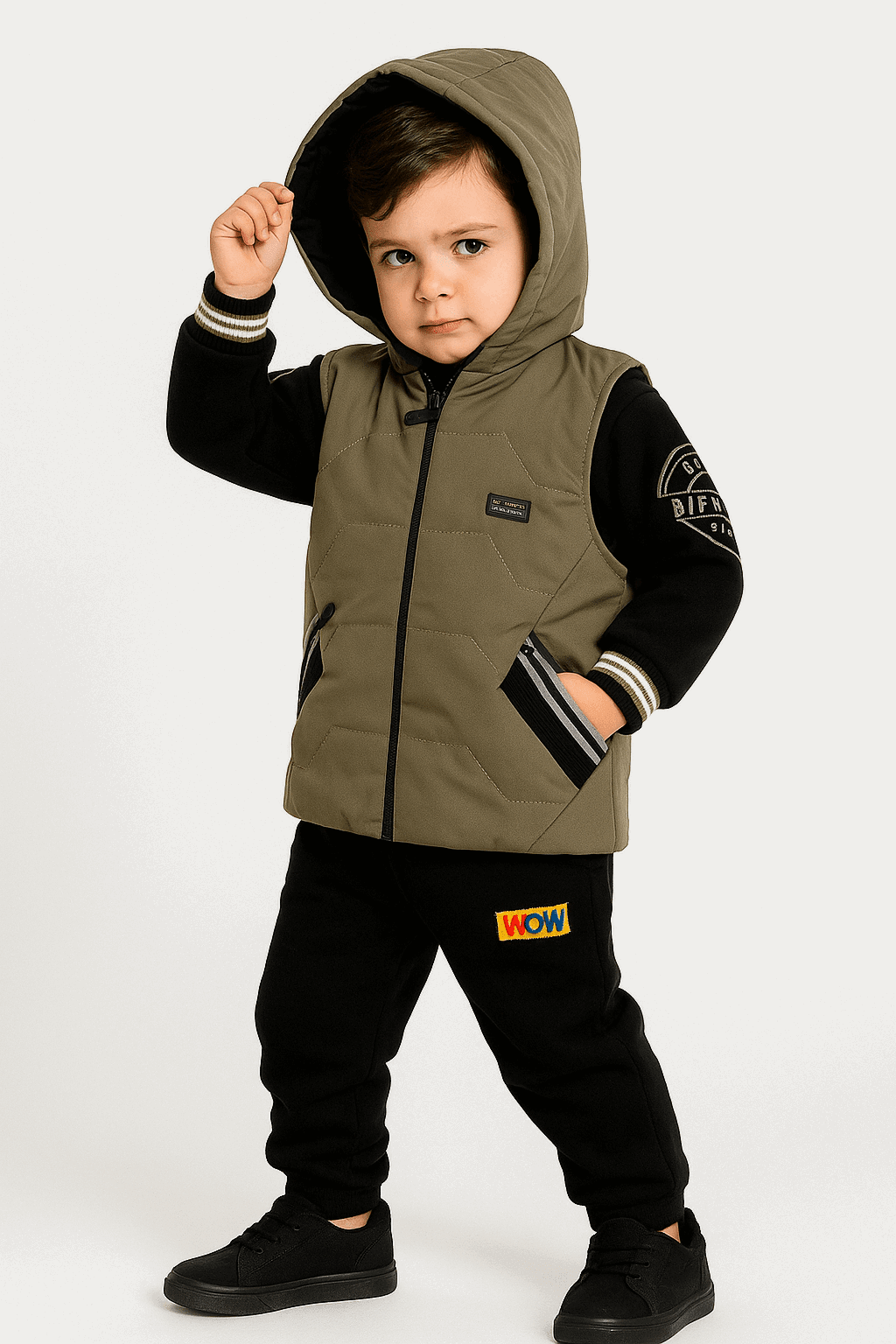 3 Pcs Boy Puffer Jacket Set KDC 026 - Kiddiesco