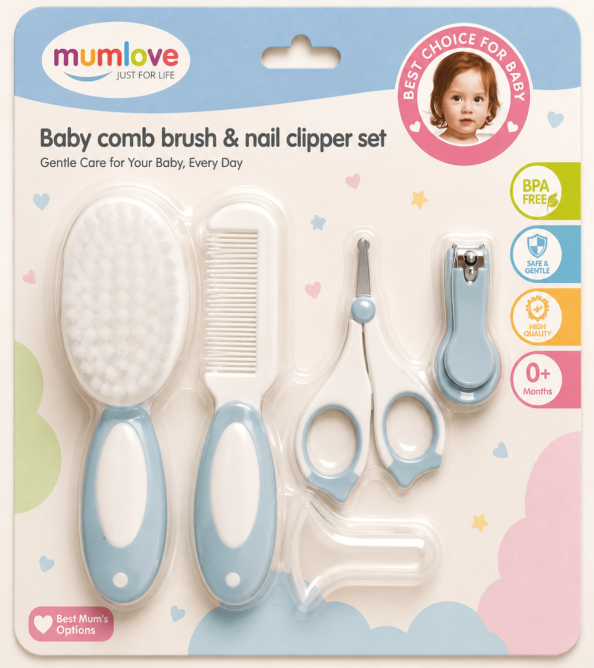 4 Pcs Baby Care Kit Pink Secondary image