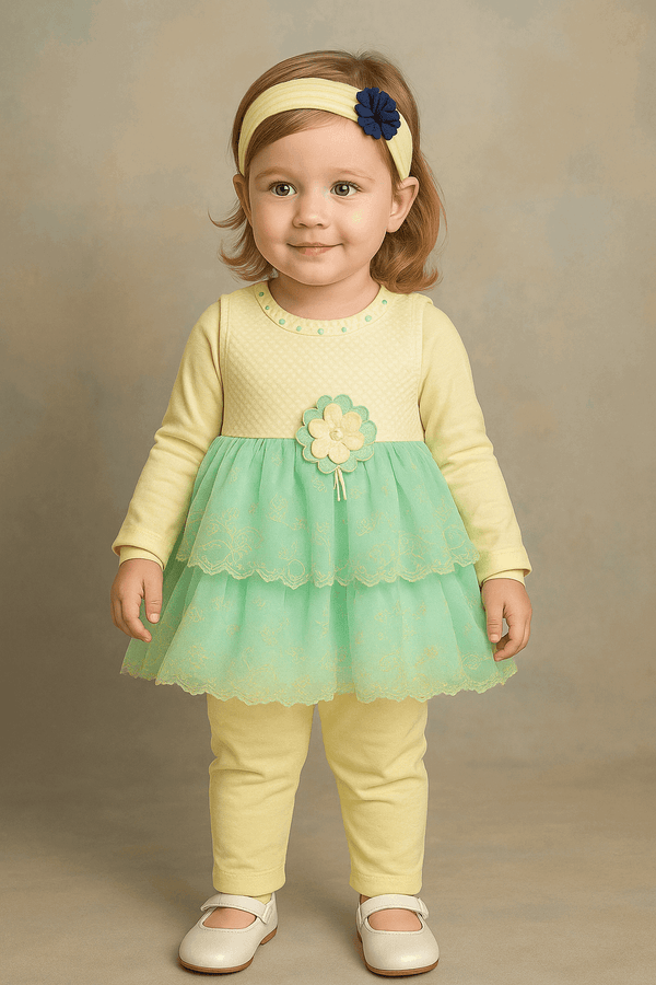 4 Pcs Girl Fancy Frock KDS 52 - Kiddiesco