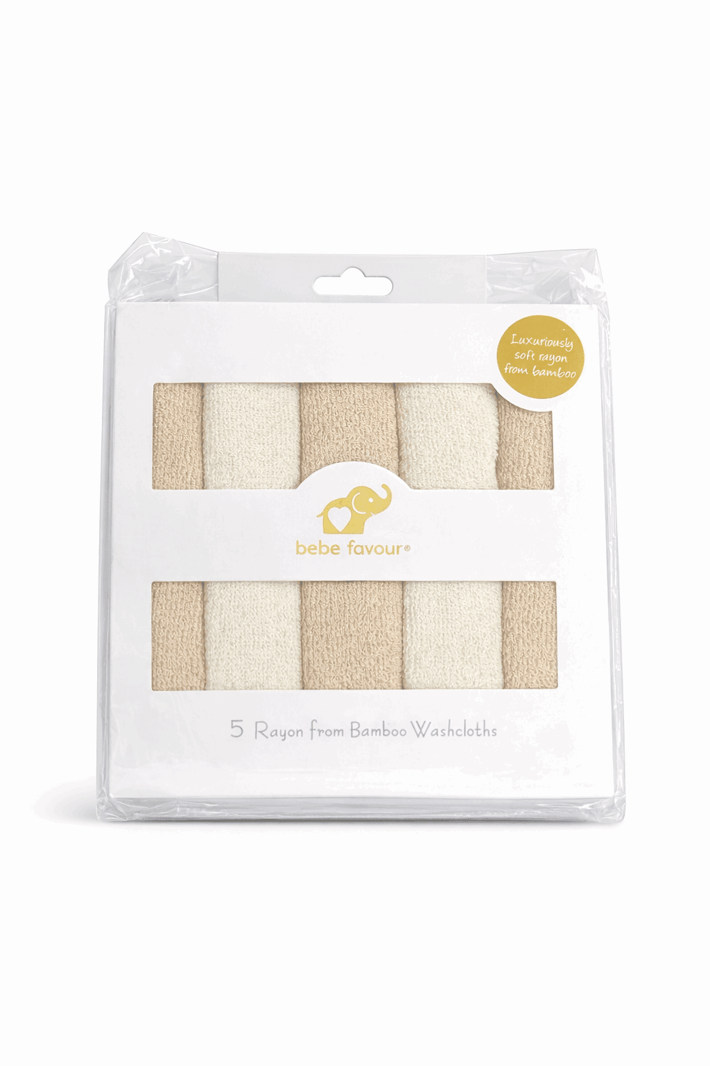 5 Rayon Bamboo Washcloths - Kiddiesco