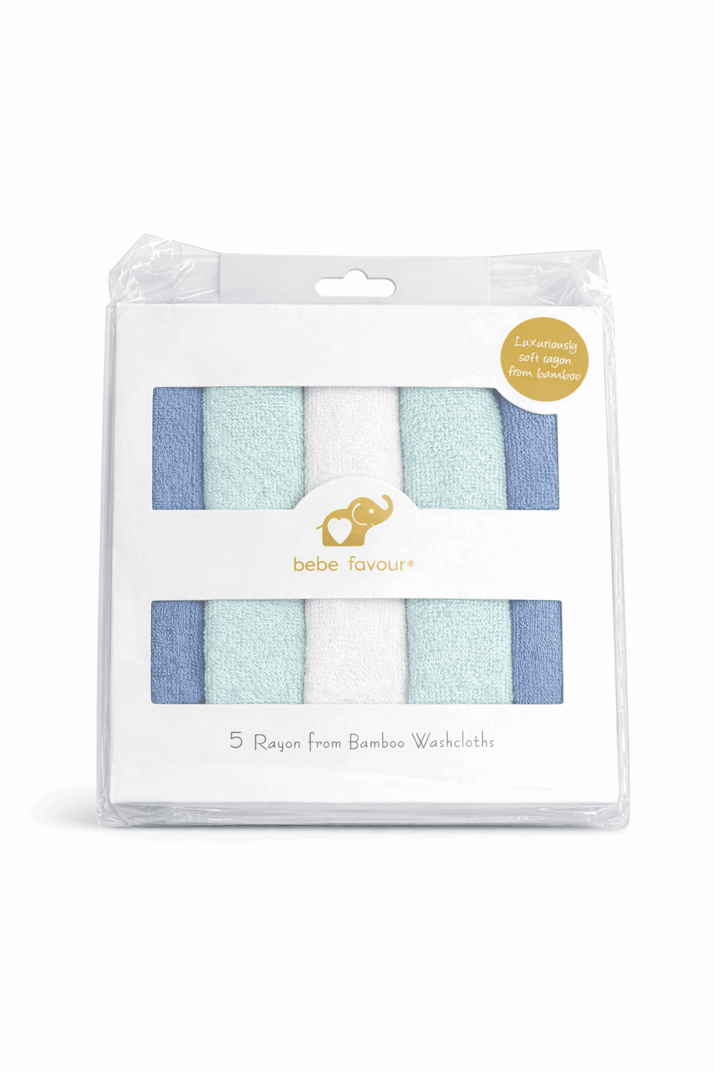 5 Rayon Bamboo Washcloths - Kiddiesco Main image