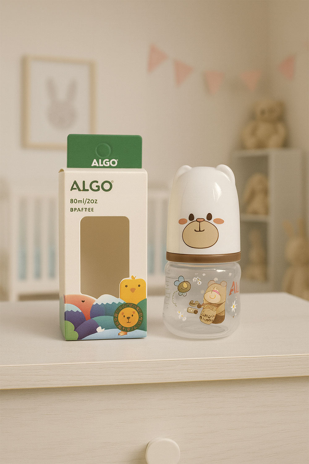 Algo Baby Feeding Bottle Brownish White