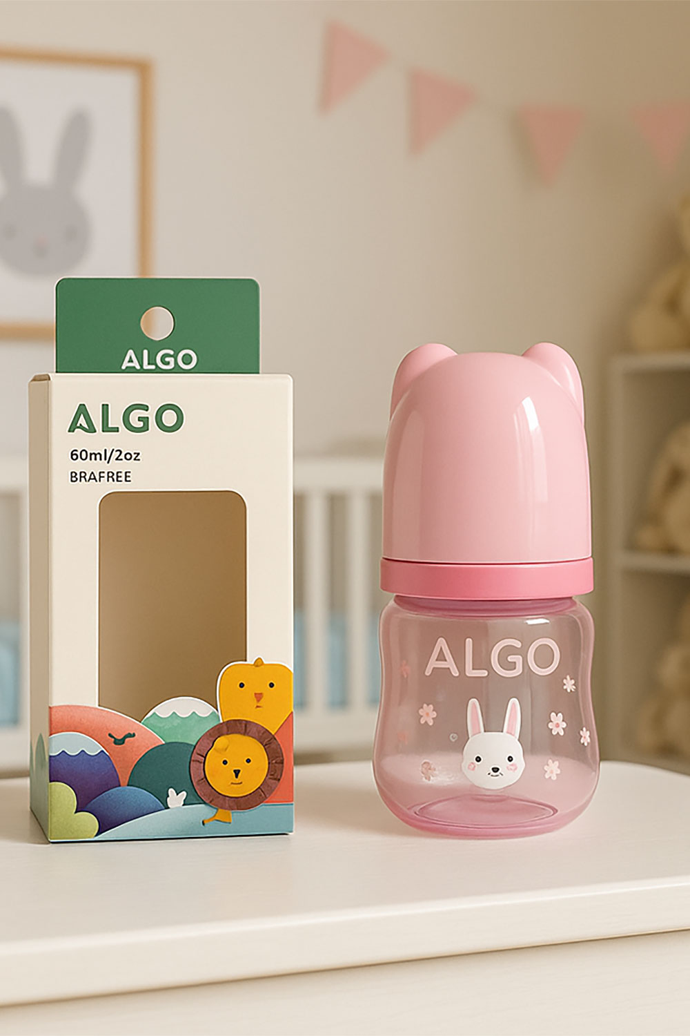 Algo Baby Feeding Bottle Pink