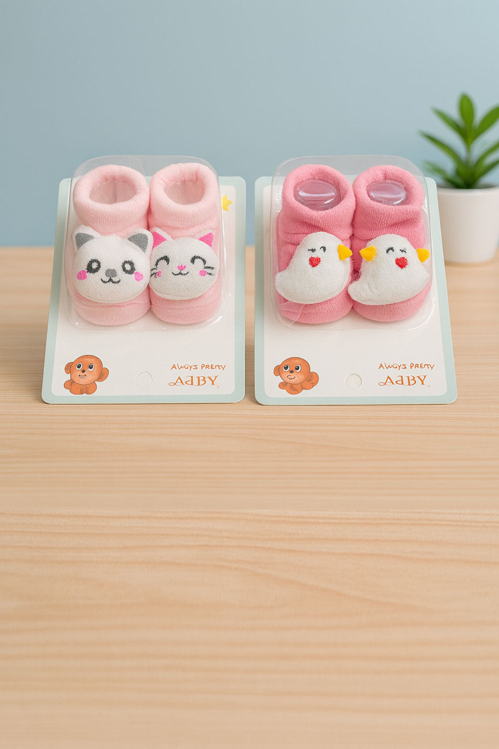 Animal Pals Baby Anti-Slip Socks Cute Toddler Pack of 2