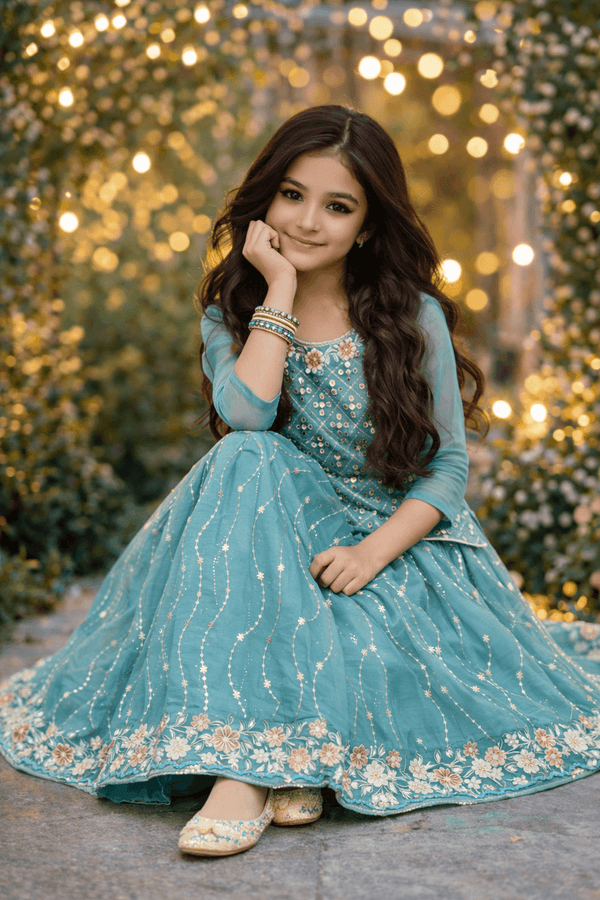 Girl Embroidery Fancy Suit Set