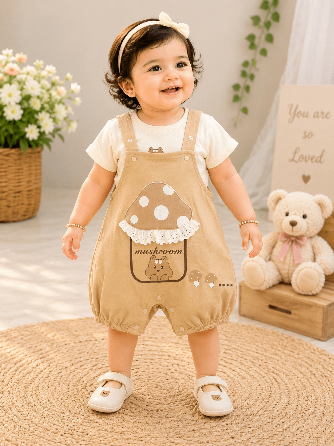 Mushroom Bear Romper Outfit Main image