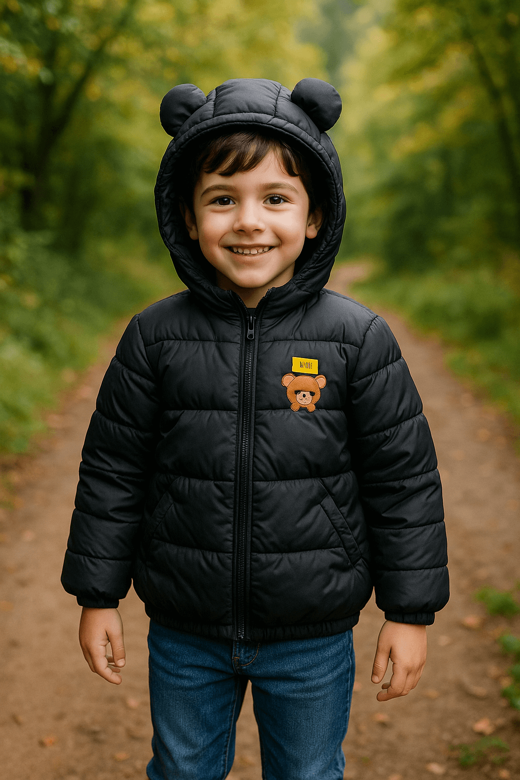 Boy Quilted Jacket Black KDC 019
